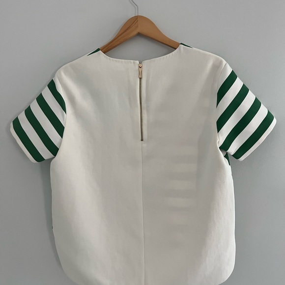 Green/white stripe Kate Spade top - Picture 2 of 2